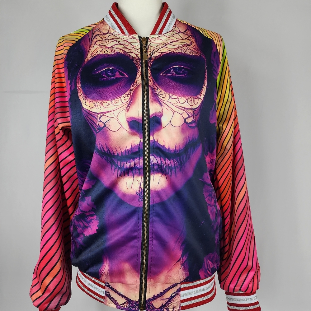 Day of the Dead women's bomber jacket. Brand new boutique. Small.